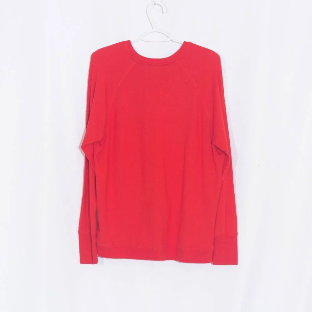 ATHLETA Serenity Criss Cross Athletic Sweatshirt in Saffron Red Size L - Picture 3 of 8